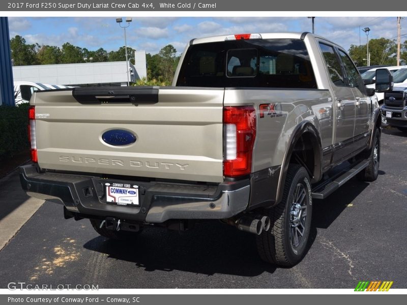 White Gold / Camel 2017 Ford F250 Super Duty Lariat Crew Cab 4x4