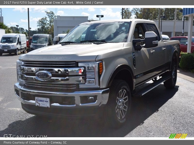 White Gold / Camel 2017 Ford F250 Super Duty Lariat Crew Cab 4x4