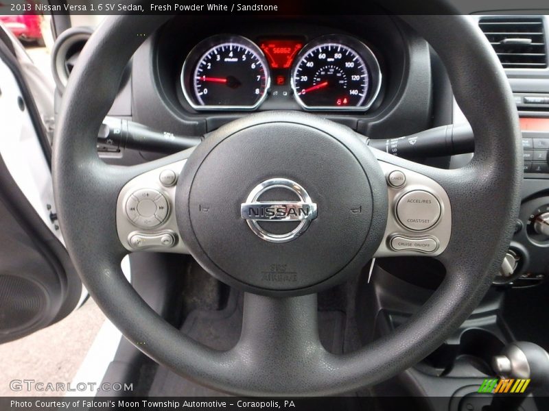 Fresh Powder White / Sandstone 2013 Nissan Versa 1.6 SV Sedan