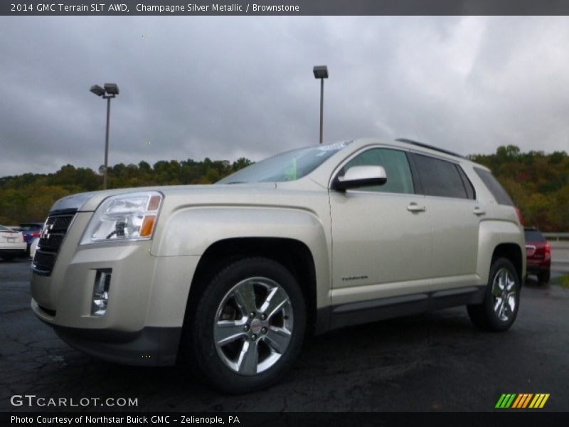 Champagne Silver Metallic / Brownstone 2014 GMC Terrain SLT AWD
