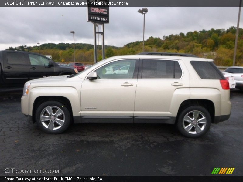 Champagne Silver Metallic / Brownstone 2014 GMC Terrain SLT AWD