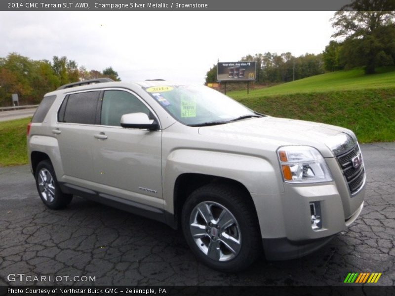 Champagne Silver Metallic / Brownstone 2014 GMC Terrain SLT AWD