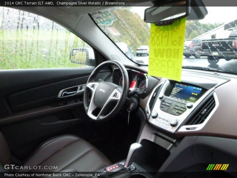 Champagne Silver Metallic / Brownstone 2014 GMC Terrain SLT AWD