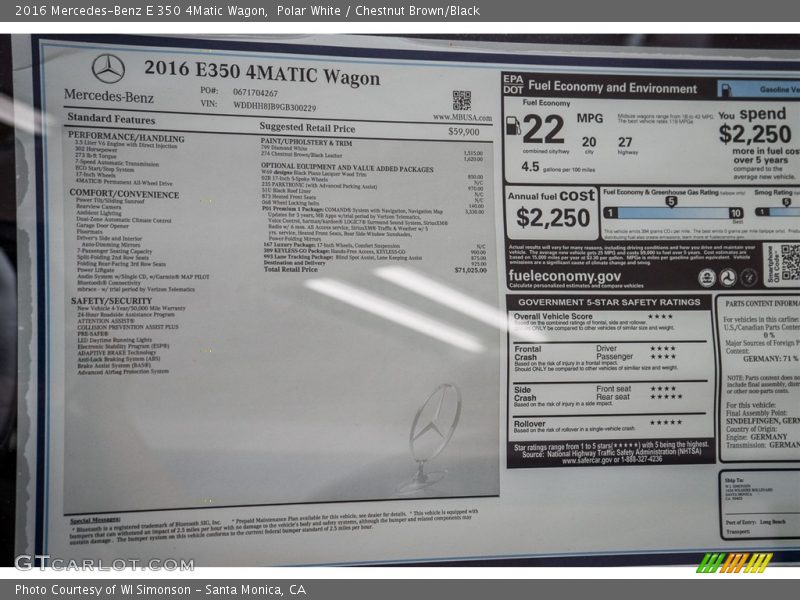 Polar White / Chestnut Brown/Black 2016 Mercedes-Benz E 350 4Matic Wagon