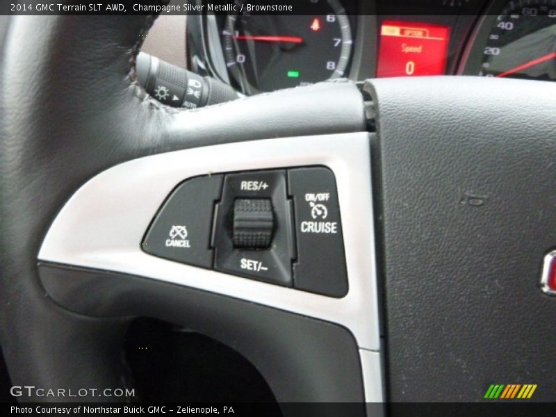 Champagne Silver Metallic / Brownstone 2014 GMC Terrain SLT AWD