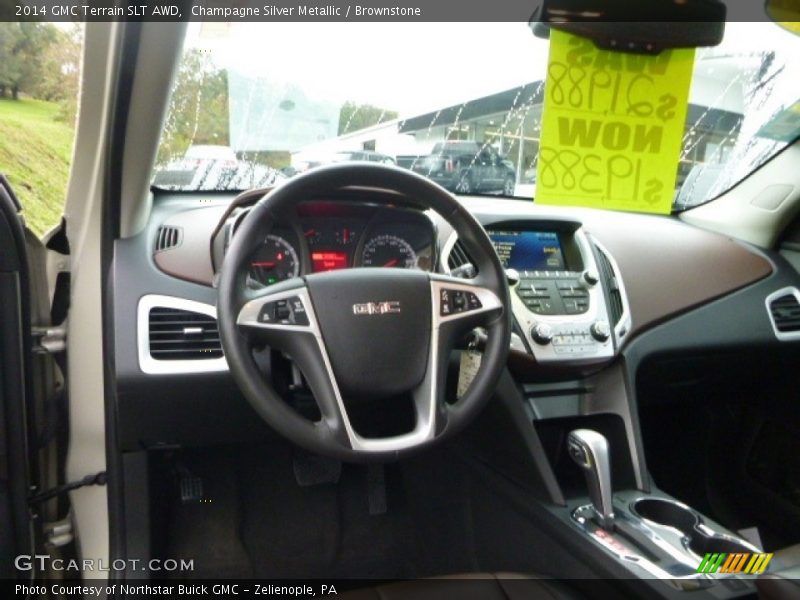 Champagne Silver Metallic / Brownstone 2014 GMC Terrain SLT AWD
