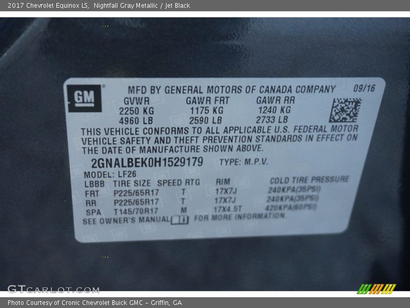 Nightfall Gray Metallic / Jet Black 2017 Chevrolet Equinox LS