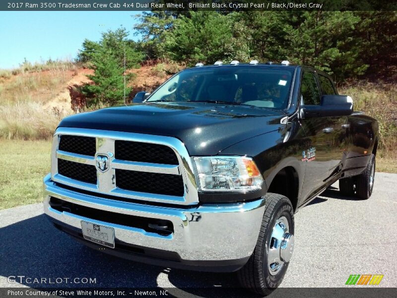 Brilliant Black Crystal Pearl / Black/Diesel Gray 2017 Ram 3500 Tradesman Crew Cab 4x4 Dual Rear Wheel