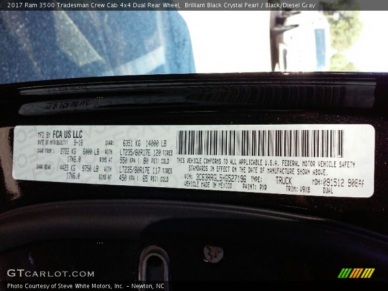 Brilliant Black Crystal Pearl / Black/Diesel Gray 2017 Ram 3500 Tradesman Crew Cab 4x4 Dual Rear Wheel