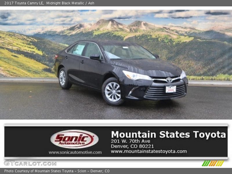 Midnight Black Metallic / Ash 2017 Toyota Camry LE