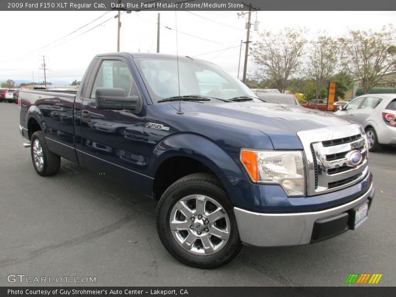 Dark Blue Pearl Metallic / Stone/Medium Stone 2009 Ford F150 XLT Regular Cab