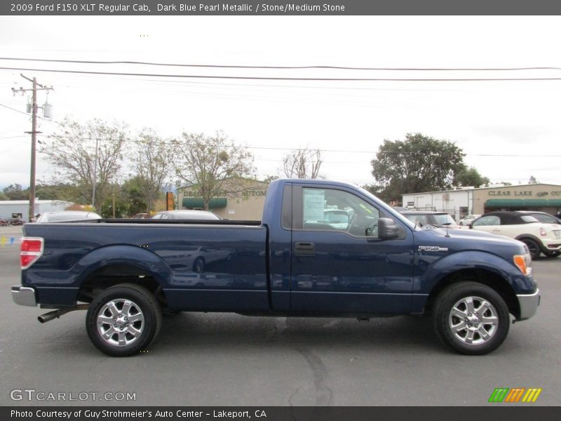 Dark Blue Pearl Metallic / Stone/Medium Stone 2009 Ford F150 XLT Regular Cab