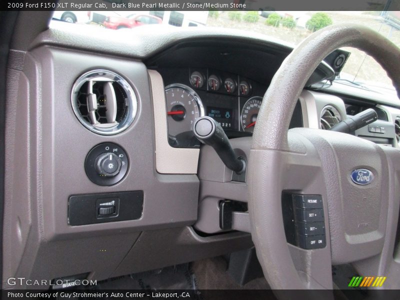 Dark Blue Pearl Metallic / Stone/Medium Stone 2009 Ford F150 XLT Regular Cab
