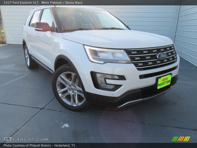 White Platinum / Ebony Black 2017 Ford Explorer XLT