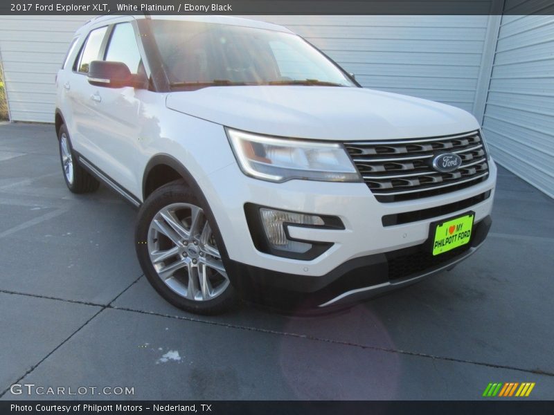 White Platinum / Ebony Black 2017 Ford Explorer XLT