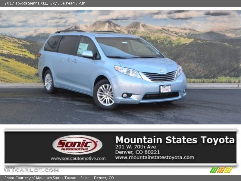 Sky Blue Pearl / Ash 2017 Toyota Sienna XLE
