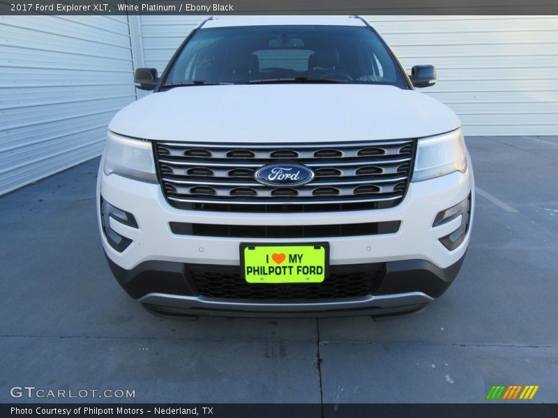 White Platinum / Ebony Black 2017 Ford Explorer XLT