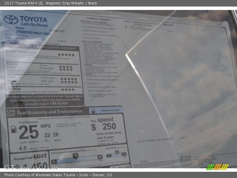 Magnetic Gray Metallic / Black 2017 Toyota RAV4 LE