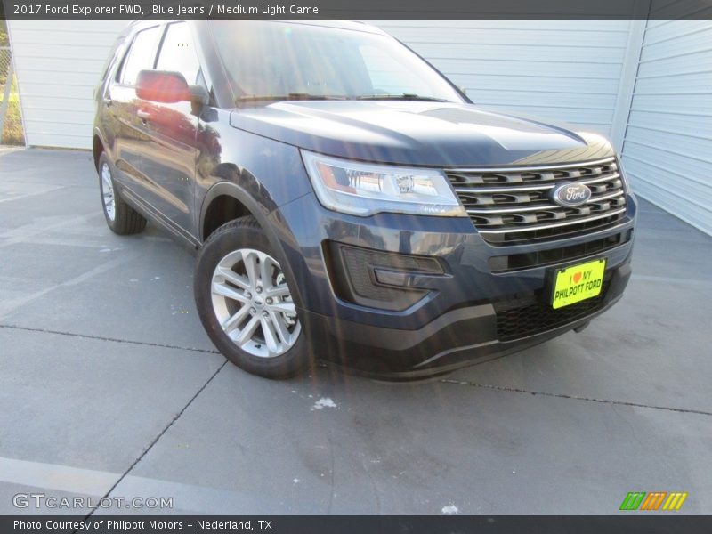 Blue Jeans / Medium Light Camel 2017 Ford Explorer FWD