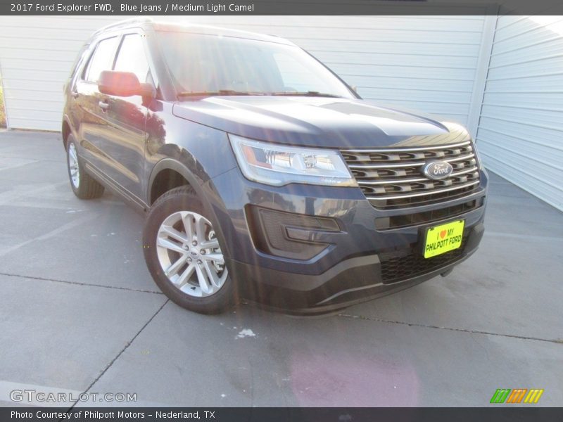 Blue Jeans / Medium Light Camel 2017 Ford Explorer FWD