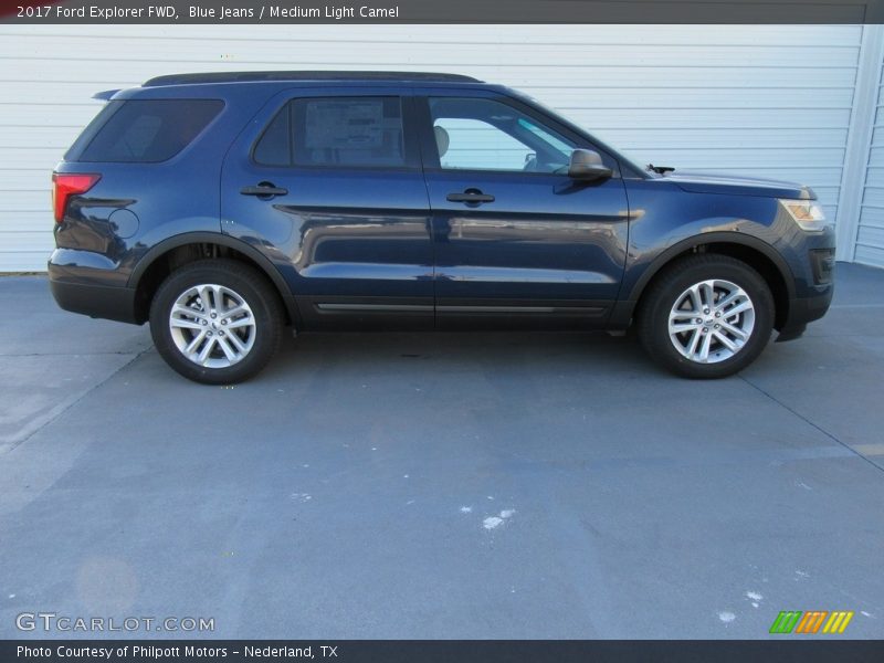 Blue Jeans / Medium Light Camel 2017 Ford Explorer FWD