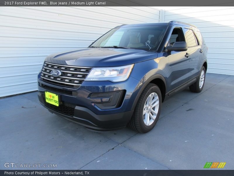 Blue Jeans / Medium Light Camel 2017 Ford Explorer FWD