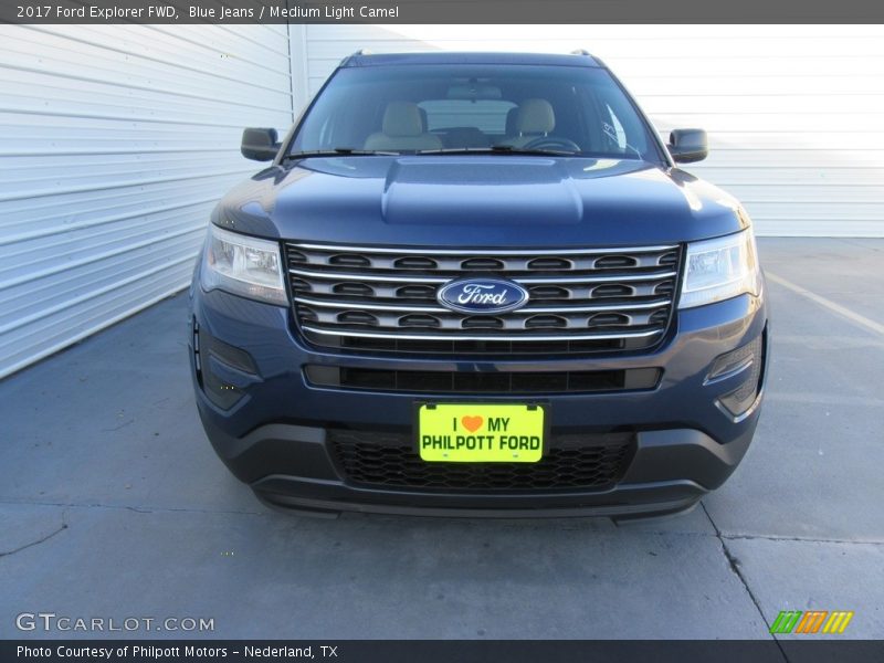 Blue Jeans / Medium Light Camel 2017 Ford Explorer FWD