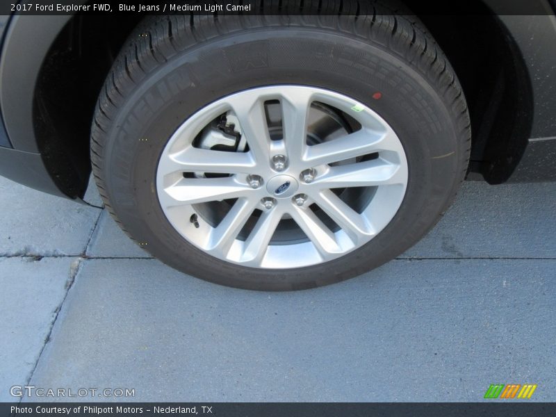 Blue Jeans / Medium Light Camel 2017 Ford Explorer FWD