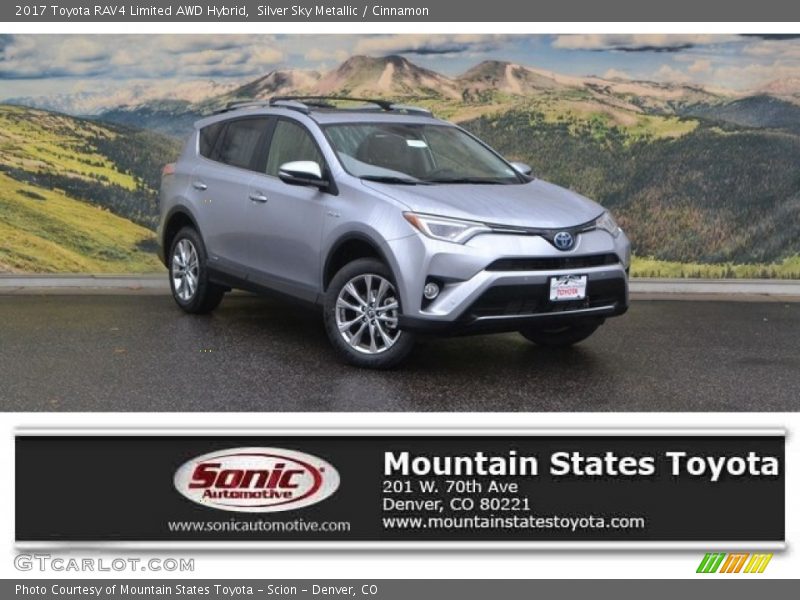Silver Sky Metallic / Cinnamon 2017 Toyota RAV4 Limited AWD Hybrid