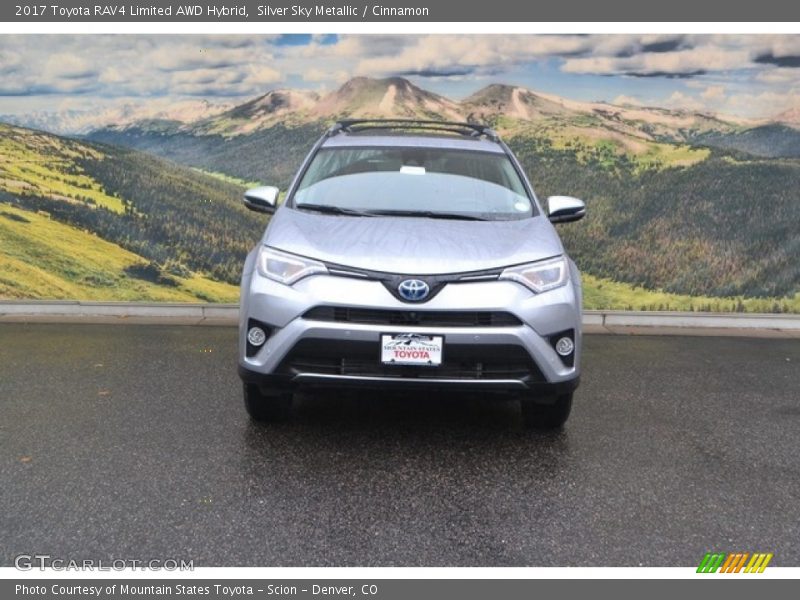 Silver Sky Metallic / Cinnamon 2017 Toyota RAV4 Limited AWD Hybrid