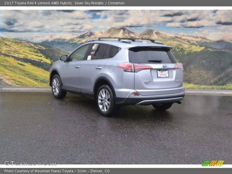 Silver Sky Metallic / Cinnamon 2017 Toyota RAV4 Limited AWD Hybrid