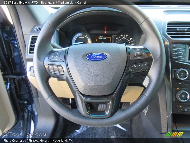 Blue Jeans / Medium Light Camel 2017 Ford Explorer FWD