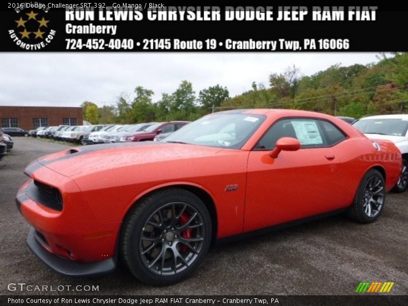Go Mango / Black 2016 Dodge Challenger SRT 392