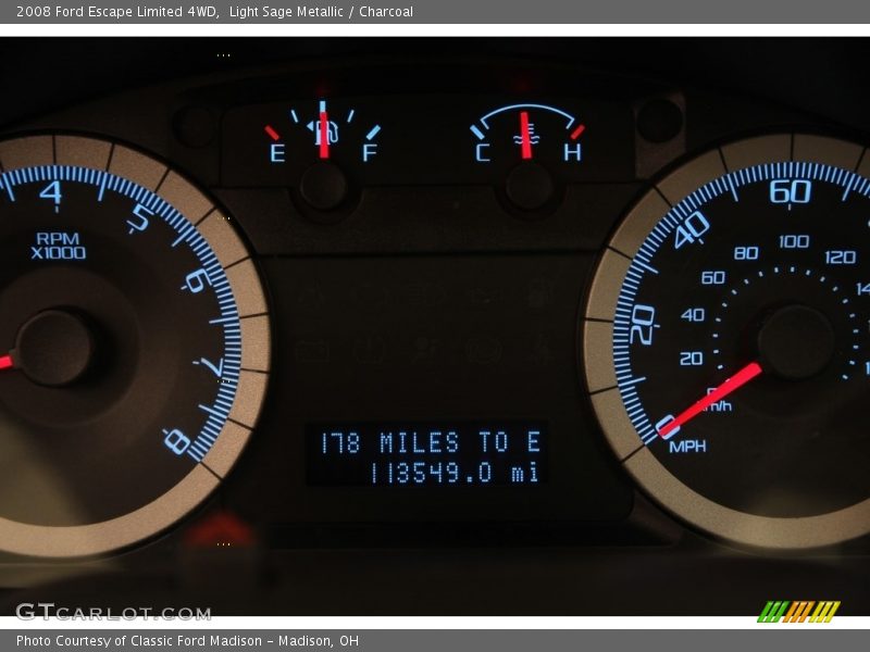 Light Sage Metallic / Charcoal 2008 Ford Escape Limited 4WD