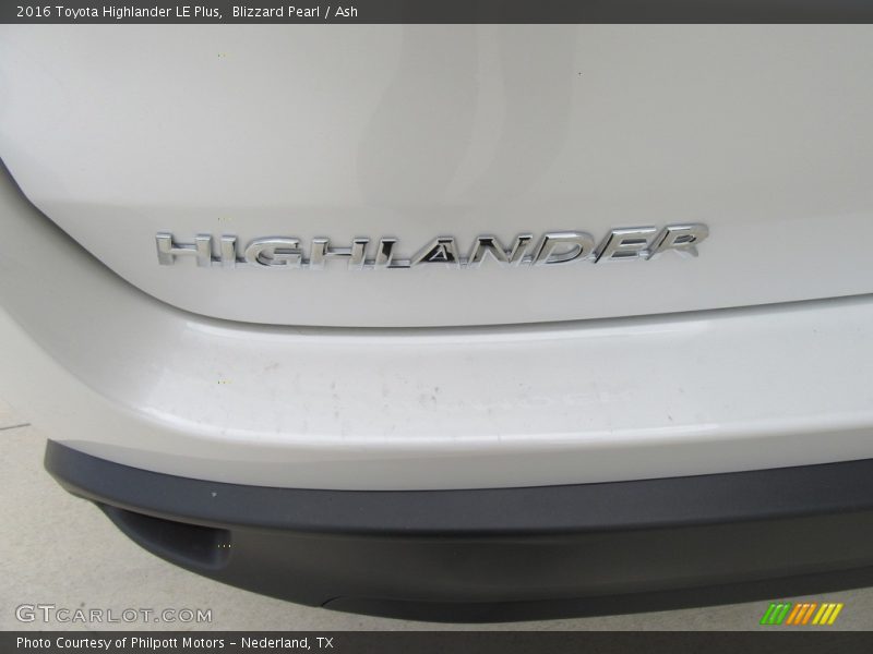 Blizzard Pearl / Ash 2016 Toyota Highlander LE Plus