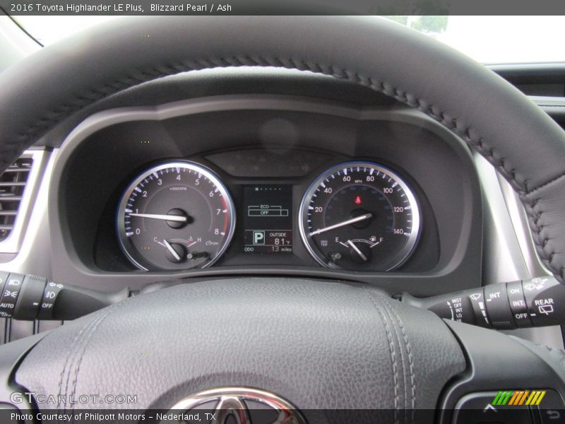 Blizzard Pearl / Ash 2016 Toyota Highlander LE Plus