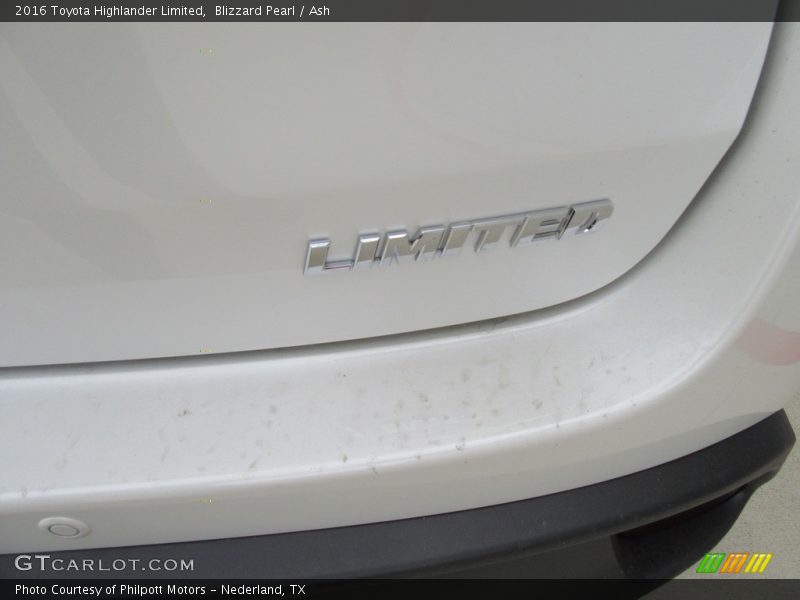 Blizzard Pearl / Ash 2016 Toyota Highlander Limited