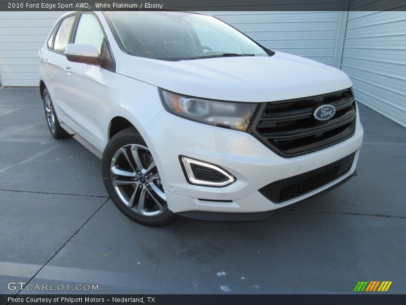 White Platinum / Ebony 2016 Ford Edge Sport AWD