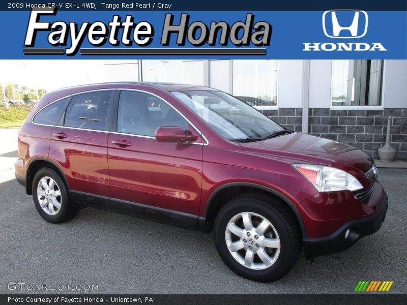 Tango Red Pearl / Gray 2009 Honda CR-V EX-L 4WD