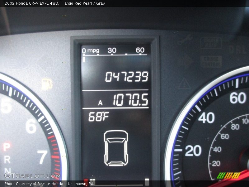 Tango Red Pearl / Gray 2009 Honda CR-V EX-L 4WD
