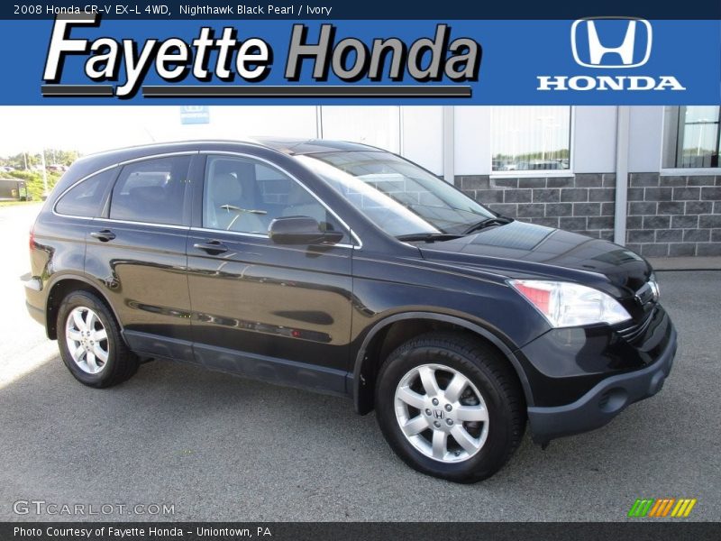 Nighthawk Black Pearl / Ivory 2008 Honda CR-V EX-L 4WD