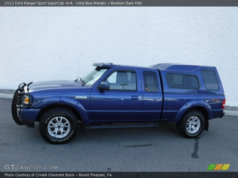 Vista Blue Metallic / Medium Dark Flint 2011 Ford Ranger Sport SuperCab 4x4