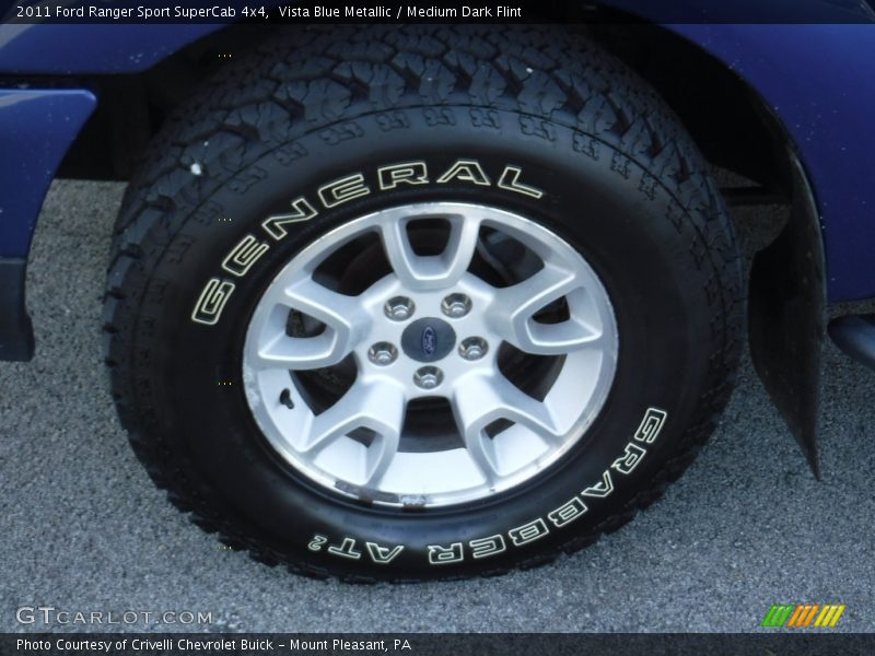 Vista Blue Metallic / Medium Dark Flint 2011 Ford Ranger Sport SuperCab 4x4