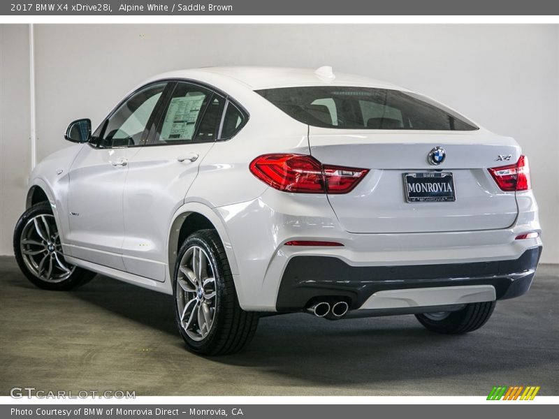 Alpine White / Saddle Brown 2017 BMW X4 xDrive28i