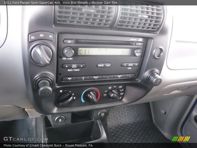 Vista Blue Metallic / Medium Dark Flint 2011 Ford Ranger Sport SuperCab 4x4