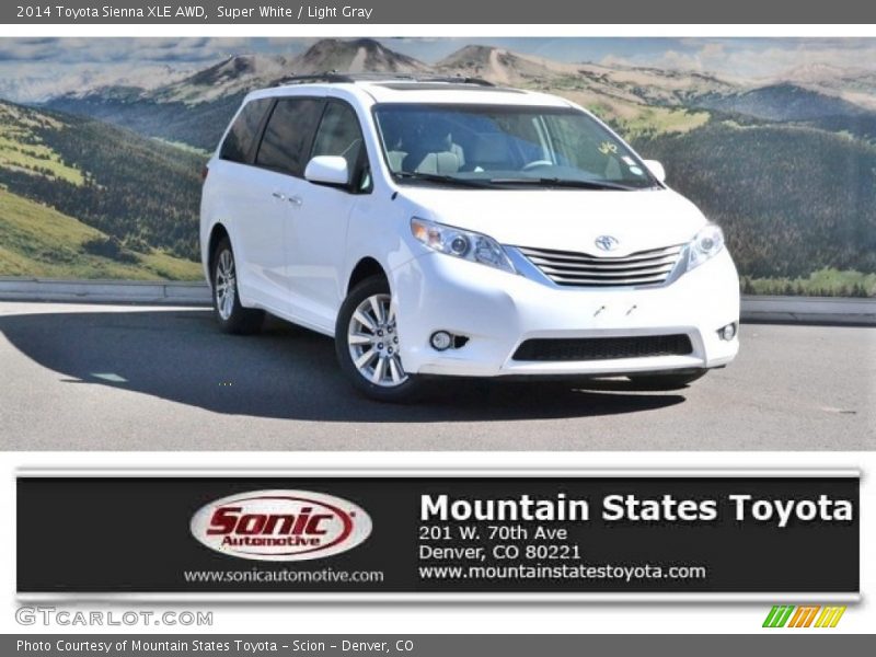 Super White / Light Gray 2014 Toyota Sienna XLE AWD