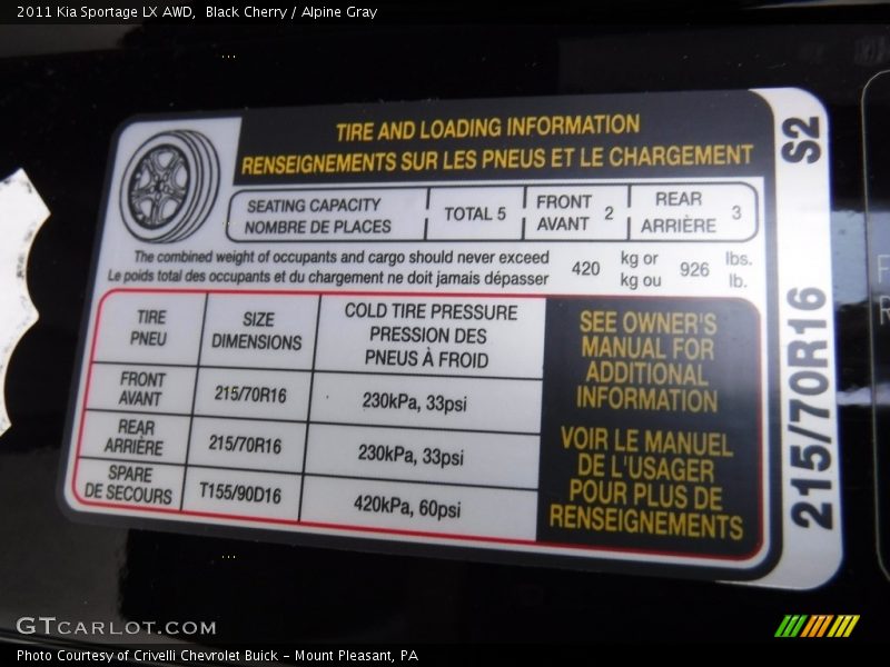 Black Cherry / Alpine Gray 2011 Kia Sportage LX AWD