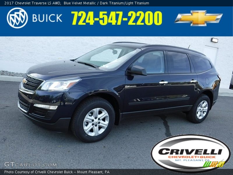Blue Velvet Metallic / Dark Titanium/Light Titanium 2017 Chevrolet Traverse LS AWD