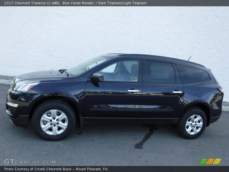 Blue Velvet Metallic / Dark Titanium/Light Titanium 2017 Chevrolet Traverse LS AWD