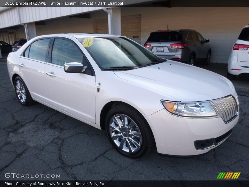 White Platinum Tri-Coat / Dark Charcoal 2010 Lincoln MKZ AWD